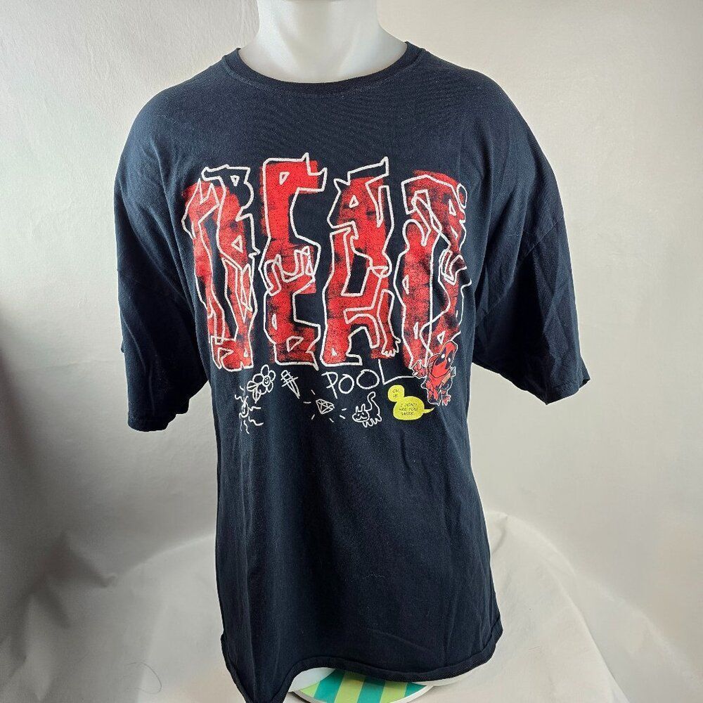 Deadpool T Shirt Mens 3XL Black Graphic Crew Neck Short Sleeve Marvel Lootwear